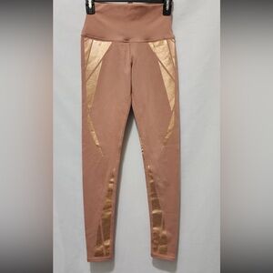 ALO Yoga "Airbrush" High-Waist Leggings — Rose Water & Rose Gold Wave Panels —XS